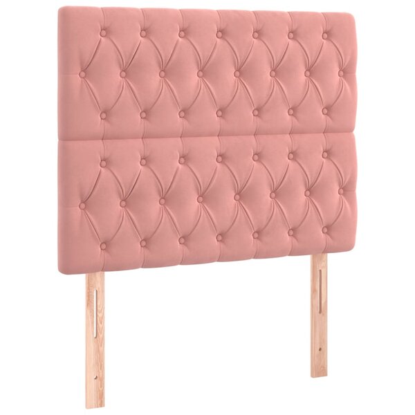 vidaXL Têtes de lit 2 Pièces Rose 90x7x78/88 cm Velours