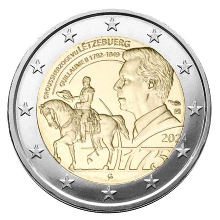 2 Euro commémorative 2024 : Luxembourg (175 ans de la mort du Grand-Duc Guillaume II)