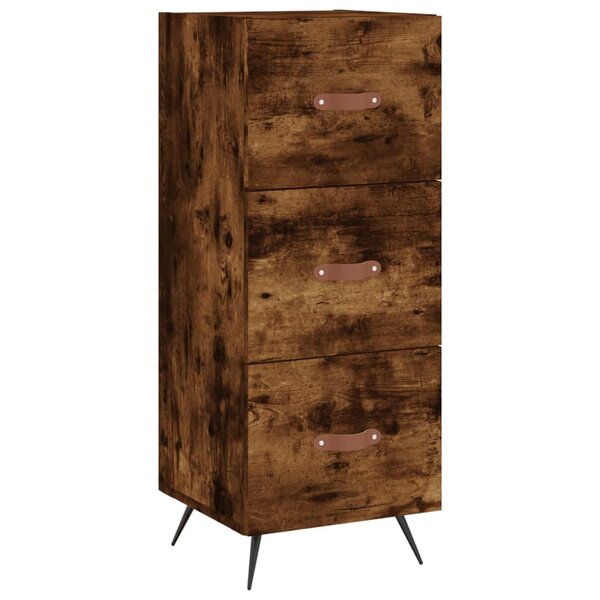 vidaXL Buffet Chêne fumé 34 5x34x90 cm Bois d'ingénierie