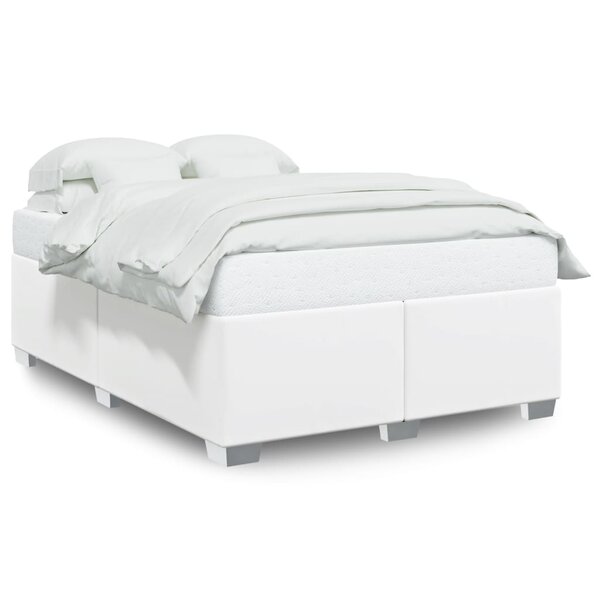 vidaXL Cadre de lit Blanc 140x190 cm Similicuir