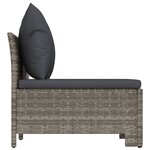 vidaXL Canapé de jardin 2 places avec coussins Gris Résine tressée