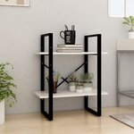 vidaXL Bibliothèque à 2 niveaux Blanc 60x30x70 cm Bois de pin massif