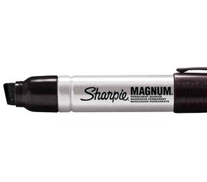 Marqueur permanent METAL MAGNUM, pointe biseautée, noir x 12 SHARPIE