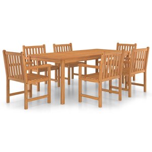 vidaXL Ensemble à manger de jardin 7 Pièces Bois de teck solide