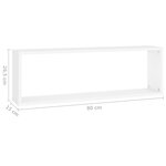 vidaXL Étagères cube murales 4Pièces Blanc 80x15x26 5cm bois d'ingénierie