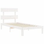 vidaXL Cadre de lit et tête de lit blanc 100x200 cm bois massif