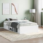 vidaXL Cadre de lit blanc 90x200 cm