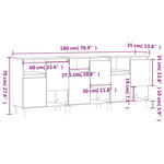 vidaXL Buffets 3 Pièces blanc brillant bois d'ingénierie
