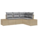 vidaXL Ensemble de canapé de jardin 4 pièces avec coussins beige en rotin synthétique
