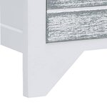 vidaXL Meuble TV Blanc et gris 108x30x40 cm Bois de Paulownia solide
