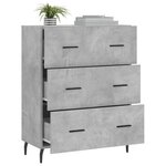 vidaXL Buffet gris béton 69 5x34x90 cm bois d'ingénierie