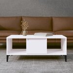 vidaXL Table basse Blanc 90x50x36 5 cm Bois d'ingénierie