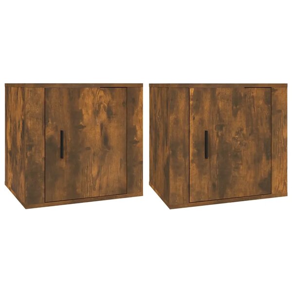 vidaXL Tables de chevet 2 Pièces Chêne fumé 50x39x47 cm