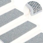 vidaXL Tapis d'escalier autocollants 15 Pièces 65x21x4 cm Bleu