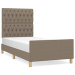 vidaXL Cadre de lit avec tête de lit Taupe 90x200 cm Tissu