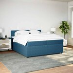 vidaXL Sommier à lattes de lit et matelas Bleu 200x200 cm velours