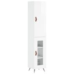 vidaXL Buffet haut Blanc brillant 34 5x34x180 cm Bois d'ingénierie