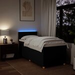 vidaXL Sommier à lattes de lit avec matelas Noir 100x200 cm Tissu