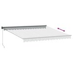 vidaXL Auvent rétractable anthracite et blanc 4x3 m tissu et aluminium