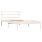 vidaXL Cadre de lit Bois de pin massif 90x190 cm Blanc simple