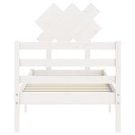 vidaXL Cadre de lit sans matelas blanc bois massif