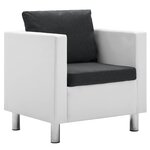 vidaXL Fauteuil Blanc et gris foncé Similicuir