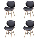vidaXL Chaises à manger lot de 4 similicuir et bois courbé
