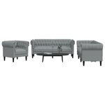 vidaXL Ensemble de canapés 3 Pièces gris clair tissu