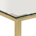 vidaXL Table basse doré acier inoxydable et verre trempé