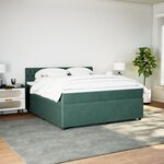 vidaXL Sommier à lattes de lit et matelas Vert foncé 180x200cm Velours