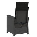 vidaXL Chaises inclinables de jardin lot de 2 repose-pied noir rotin
