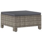 vidaXL Salon de jardin 9 Pièces avec coussins Gris Résine tressée