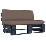 vidaXL Canapé central palette de jardin noir bois de pin imprégné