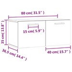 vidaXL Armoire murale noir 80x36 5x35 cm bois d'ingénierie