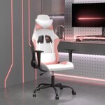 vidaXL Chaise de jeu Blanc et rose Similicuir