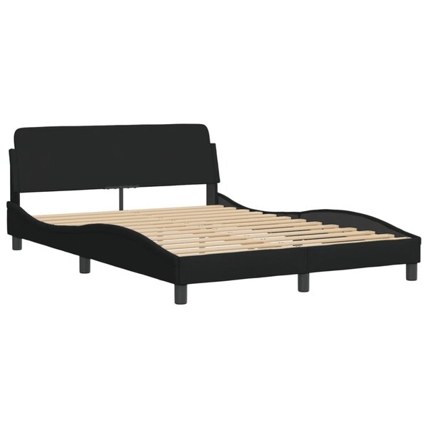 vidaXL Cadre de lit avec tête de lit Noir 120x200 cm Tissu