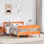 vidaXL Cadre de lit sans matelas cire marron 160x200cm bois pin massif