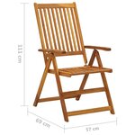 vidaXL Chaises pliables de jardin avec coussins 8 Pièces Bois d'acacia