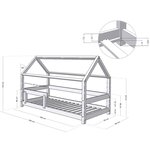 Lit cabane enfant TERY 90 x 180 Bois naturel