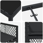 Ensemble de salle à manger de jardin de 9 pièces avec coussins en poly rotin noir