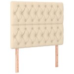 vidaXL Cadre de lit avec tête de lit Crème 100x200 cm Tissu