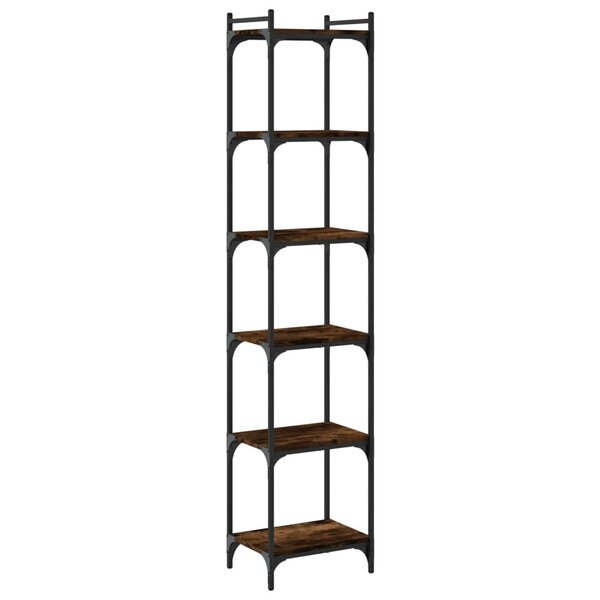 vidaXL Bibliothèque 6 niveaux chêne fumé 40x30x188cm bois d'ingénierie
