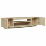 vidaXL Meuble TV avec lumières LED Chêne sonoma 160x35x40 cm