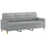 vidaXL Ensemble de canapés 4 Pièces avec coussins Gris clair Tissu