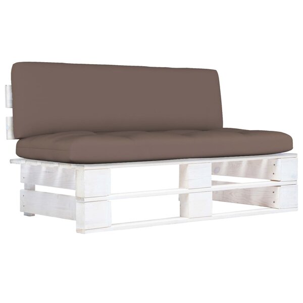 vidaXL Canapé central palette de jardin Blanc Bois de pin imprégné