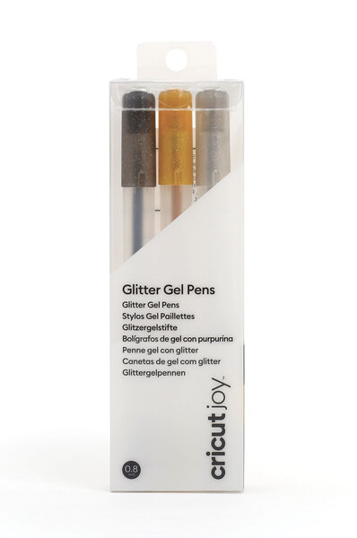 Cricut Joy : 3 stylos gel paillettes Noir Doré Argenté 0 8 mm