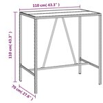 vidaXL Ensemble de bar jardin 7 Pièces noir poly rotin/bois massif acacia