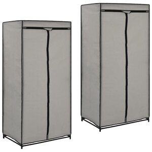 vidaXL 2 Pièces Garde-robes Gris 75x50x160 cm