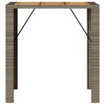 vidaXL Table de jardin et dessus en bois d'acacia gris résine tressée
