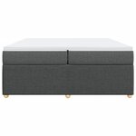 vidaXL Sommier à lattes de lit avec matelas Gris foncé 200x200cm Tissu
